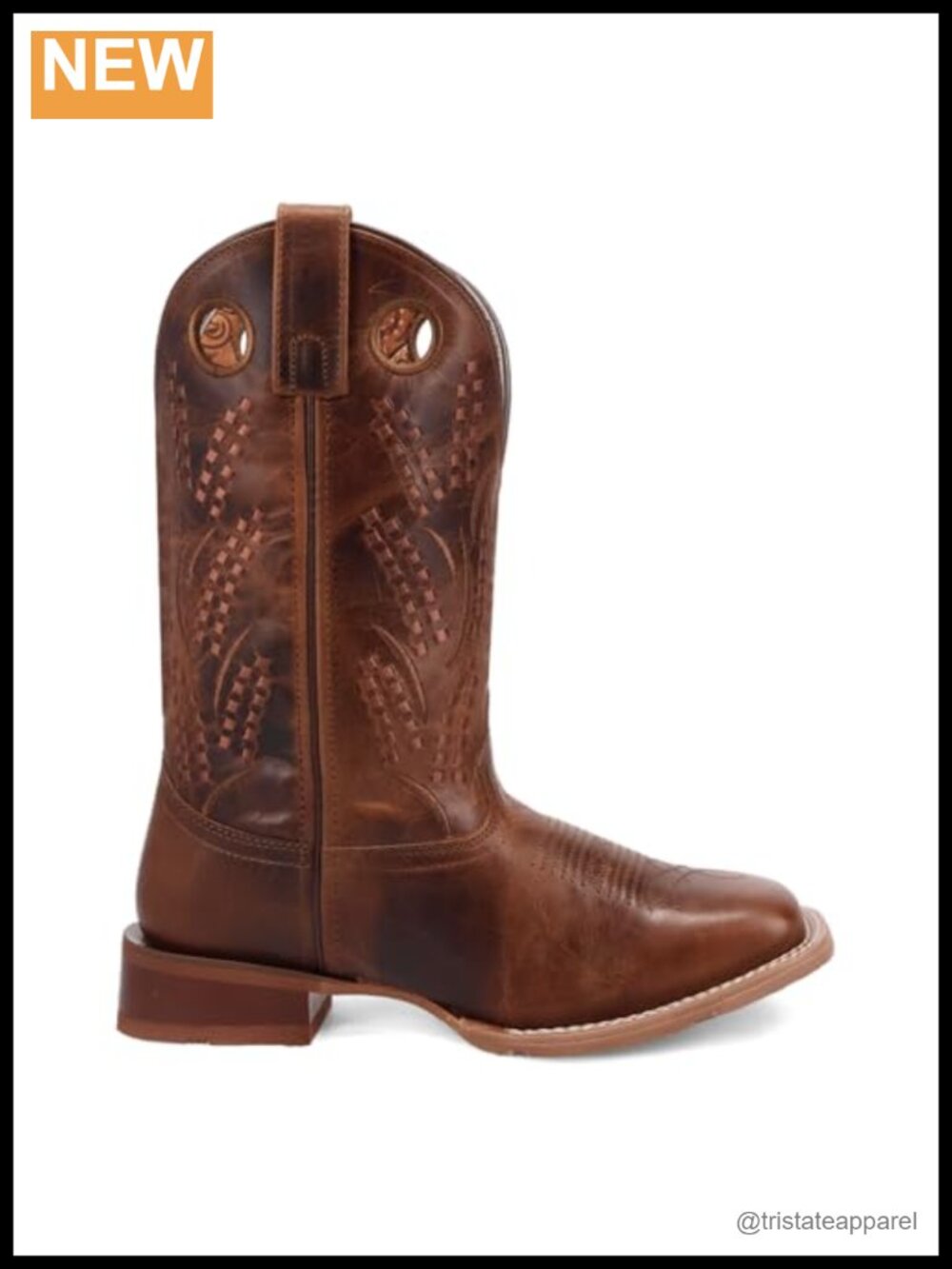 Womens Laredo Dream Weaver Embroidered Square Toe Pull On Western Boots Leather